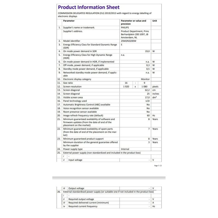 Écran Philips 24,5" Full HD 22