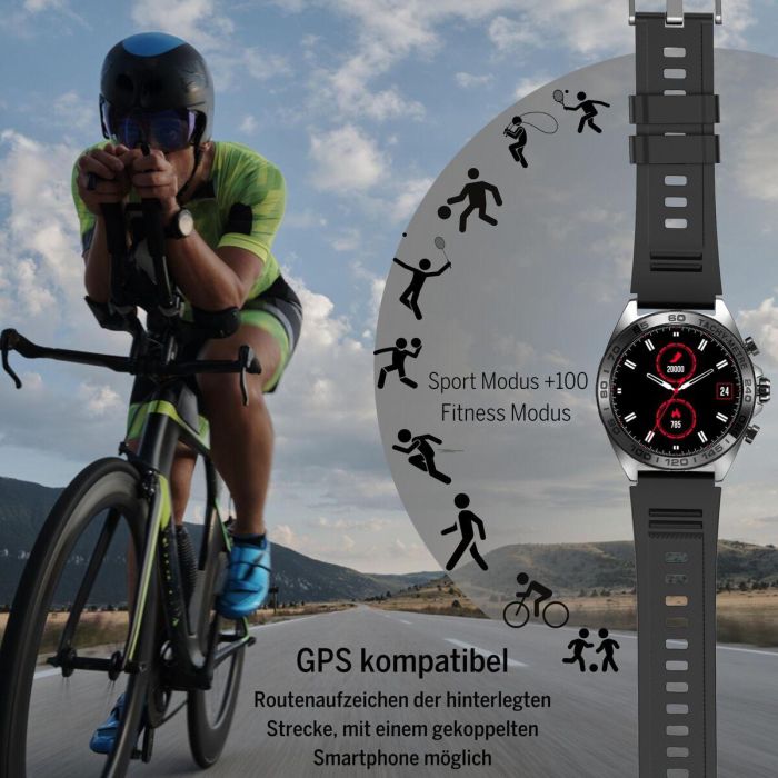 Montre intelligente beafon WATCH 501 1,43" Acier Noir mat 6 Montre intelligente beafon WATCH 501 1,43" Acier Noir mat 6