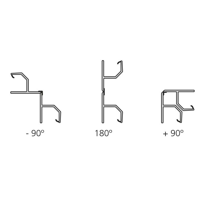 Emuca Lot de 2 plinthes de cuisine Plasline avec raccords, hauteur 150mm, 2 profils longueur 2.35m, Plastique, anodisé satiné 7