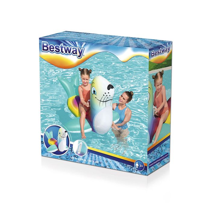 Bestway Figurine Gonflable Phoque avec Poignées 157x114 cm +3 Ans Plage et Piscine 41479 2