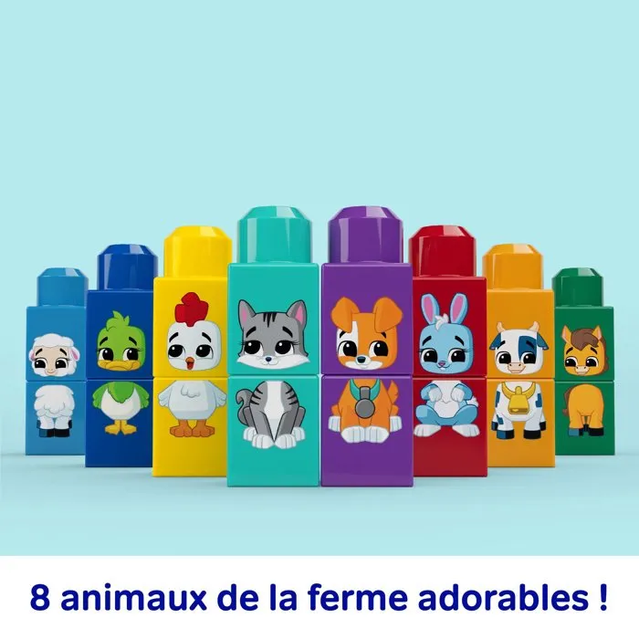 Mega Bloks JKG33 - Tracteur des animaux à construire - 30 pièces avec 8 animaux - Jeu de construction pour enfants dès 1 an et demi Mega Bloks JKG33 - Tracteur des animaux à construire - 30 pièces avec 8 animaux - Jeu de construction pour enfants dès 1 an et demi