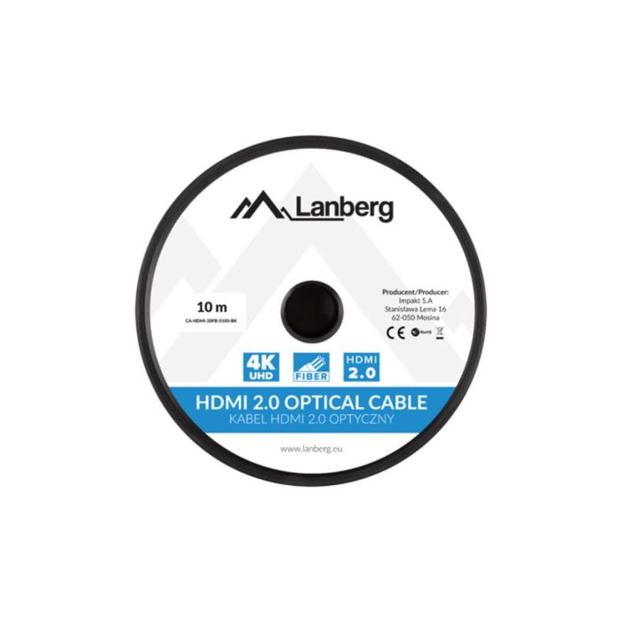 Câble HDMI Lanberg CA-HDMI-20FB-0100-BK Noir 10 m