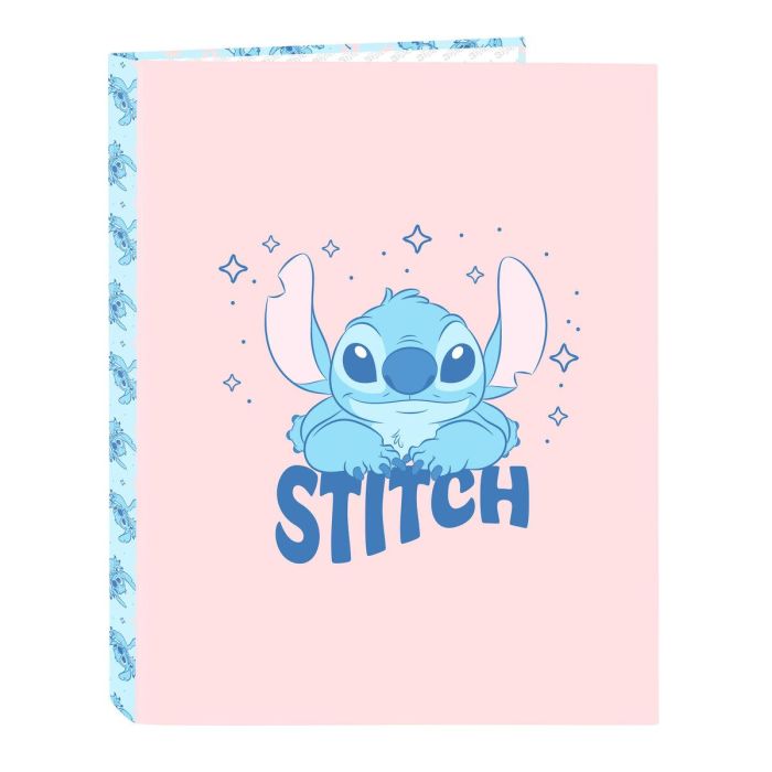 Reliure à anneaux Lilo & Stitch Ohana Bleu Rose clair A4 26.5 x 33 x 4 cm