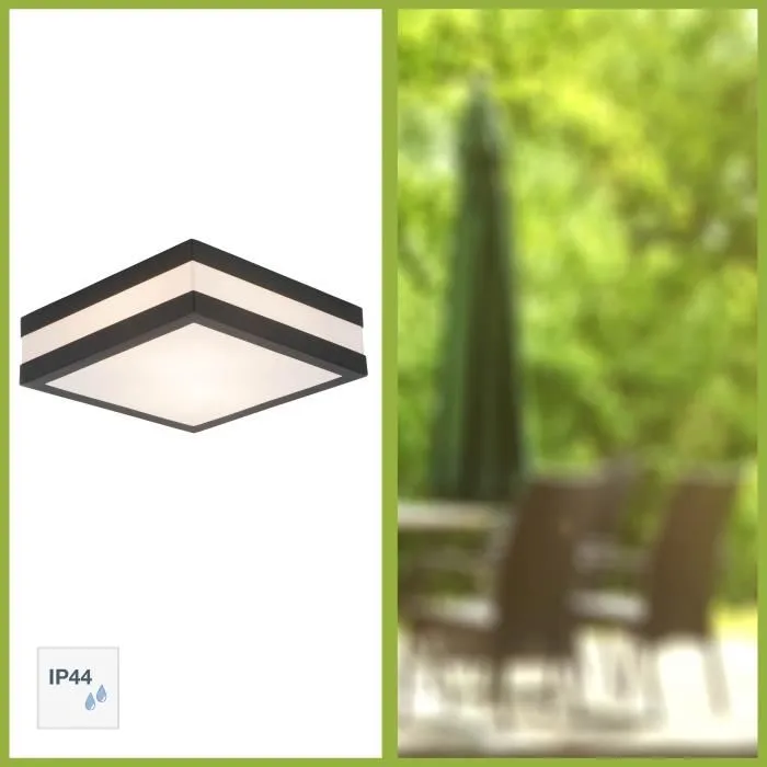 Brilliant MATTEO Plafón de exterior antracita IP44 2xE27 11W 1