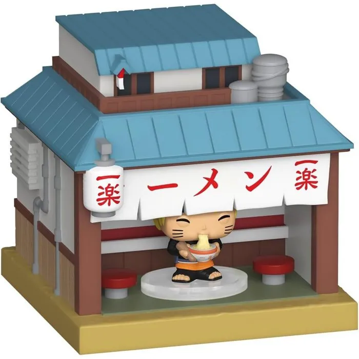 Funko Figurine Bitty POP! Town Vinyle - Naruto Shippuden : Naruto Uzumaki au restaurant Ichiraku Ramen - Ensemble de collection avec décor