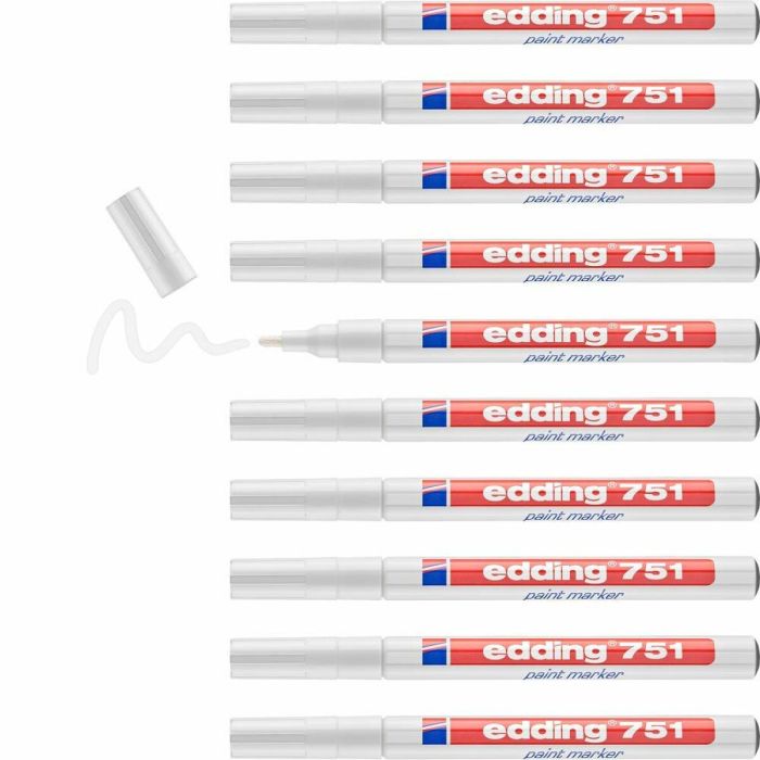Marqueur permanent Edding E751 Blanc (10 Unités) 3
