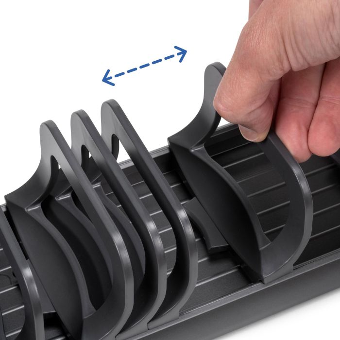 Emuca Orderbox Porte-assiettes pour tiroir, 120x470mm, Aluminium et Plastique, Gris antracite 7 Emuca Orderbox Porte-assiettes pour tiroir, 120x470mm, Aluminium et Plastique, Gris antracite 7