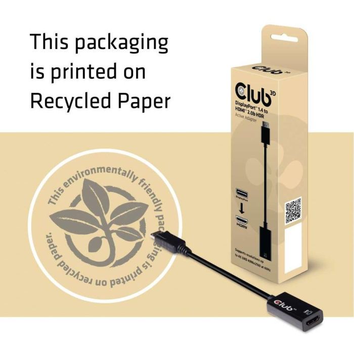 Club3D Adapter DisplayPort > HDMI 2.0b HDR 4K60Hz aktiv retail 4