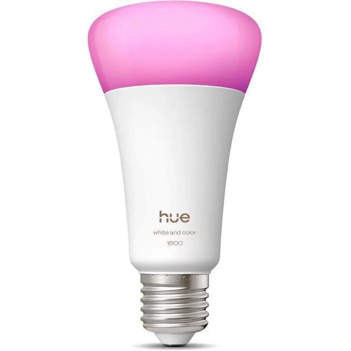 Philips Hue - Ampoule LED connectée intelligente A67, E27, 11.8W, 1600 lumens, lumière blanche chaude (1000-2000K) avec gradation Philips Hue - Ampoule LED connectée intelligente A67, E27, 11.8W, 1600 lumens, lumière blanche chaude (1000-2000K) avec gradation