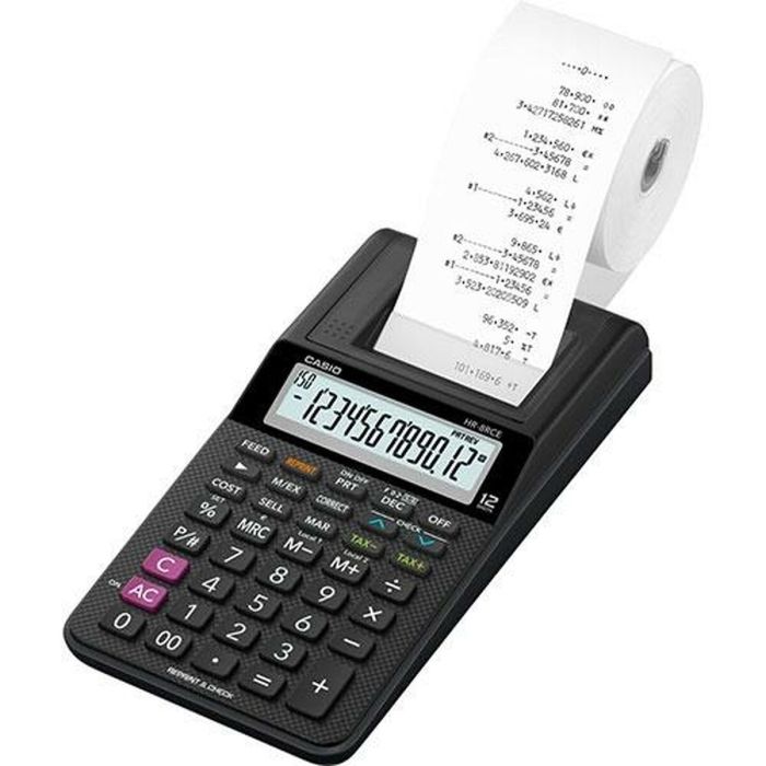 Calculatrice d’impression Casio HR-8RCE Noir (10 Unités) 1