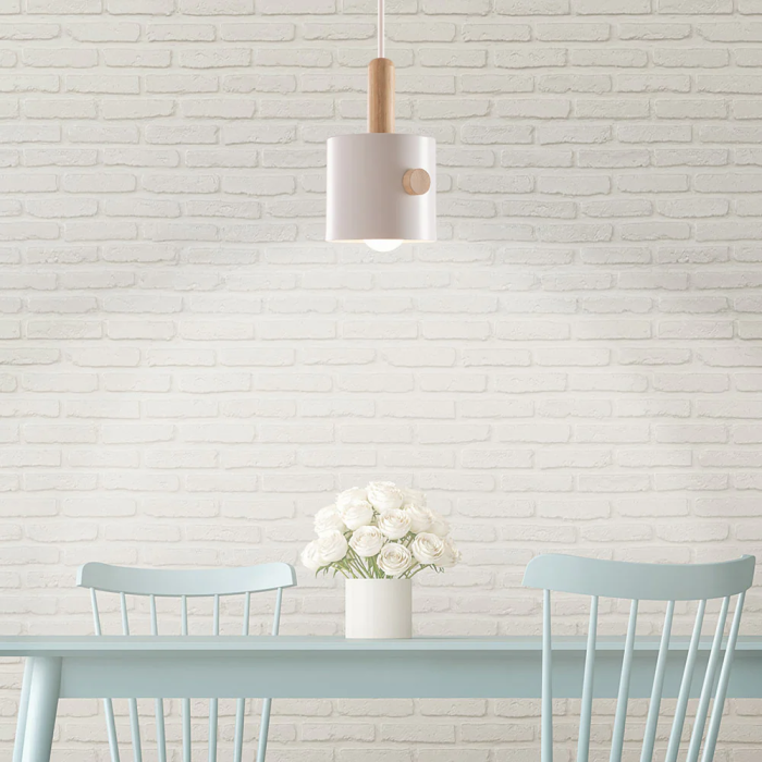 Lampe Suspendue Scarlet SKD-P1014-T Métal Bois Design Moderne Câble Réglable 8