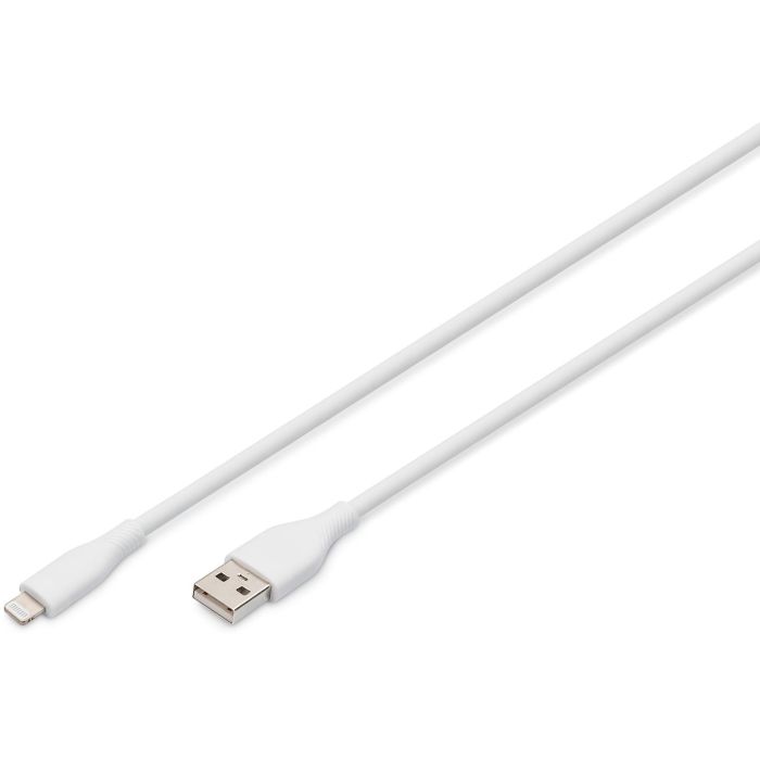 DIGITUS USB 2.0 Kabel Typ A-Lightning Silikon 2m MFI weiß 0 DIGITUS USB 2.0 Kabel Typ A-Lightning Silikon 2m MFI weiß 0