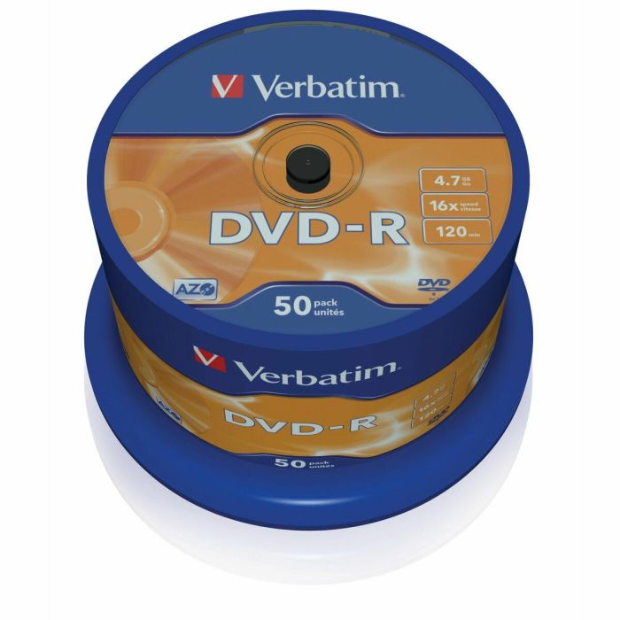 DVD-R Verbatim DVD-R Matt Silver 16x Argenté (50 Unités) 1