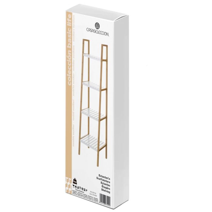 Etagère de salle de bains Blanc Naturel 35 x 35 x 138 cm 1 Etagère de salle de bains Blanc Naturel 35 x 35 x 138 cm 1