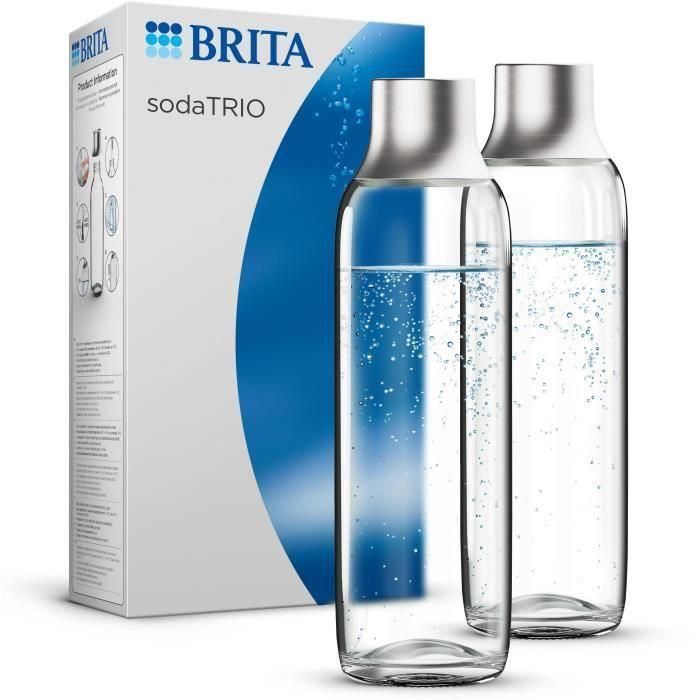 Pack 2 bouteilles BRITA - Pour machine SodaTRIO - Capacité 1L - Verre 0 Pack 2 bouteilles BRITA - Pour machine SodaTRIO - Capacité 1L - Verre 0
