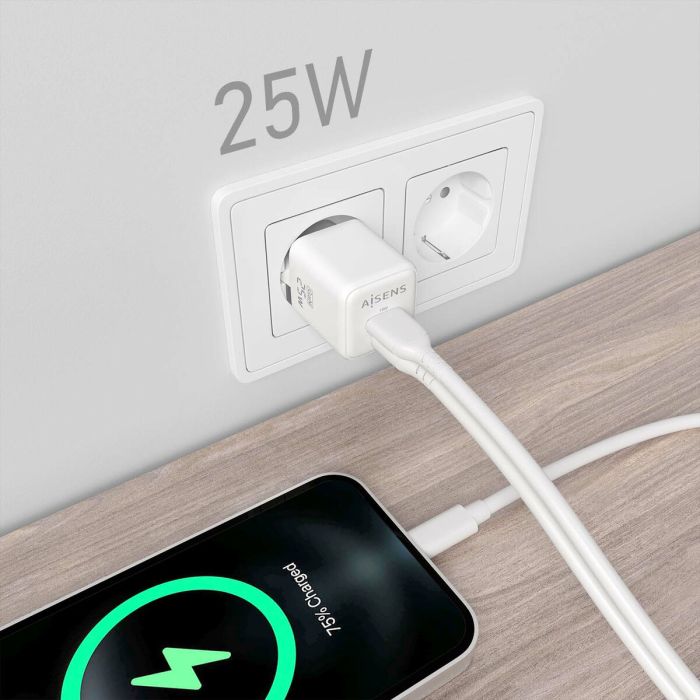 Chargeur mural Aisens ASCH-25W2P014-W Blanc 25 W (1 Unité) 2 Chargeur mural Aisens ASCH-25W2P014-W Blanc 25 W (1 Unité) 2