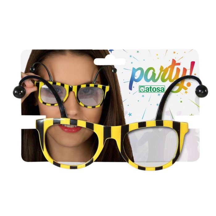 Gafas de déguisement Abeja Noir et Jaune pour Femme Adulte - Accessoire pour Carnaval, Fête ou Costume d'Animal