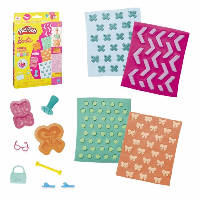 Pâte à modeler en argile Play-Doh BArbie Pearls & Bows Multicouleur 10