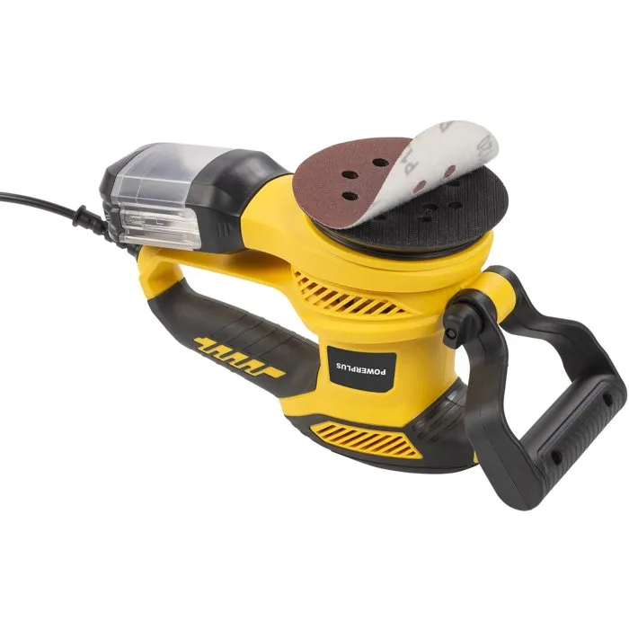 Powerplus POWX04710 - Ponceuse excentrique 450W Ø125 mm avec système auto-agrippant, bac récupération poussière, 13000 min⁻¹, mallette de rangement incluse Powerplus POWX04710 - Ponceuse excentrique 450W Ø125 mm avec système auto-agrippant, bac récupération poussière, 13000 min⁻¹, mallette de rangement incluse