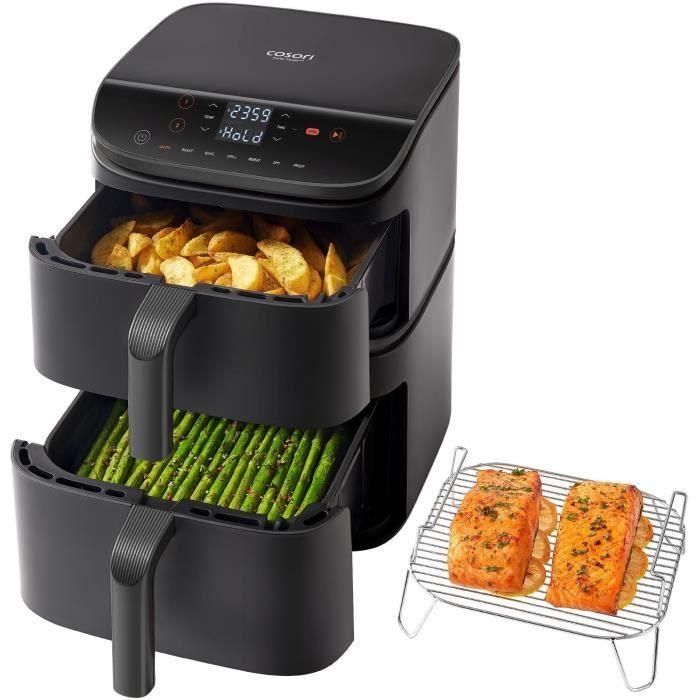 Friteuse sans huile COSORI - Turbo Tower Chef Edition - Capacité 10,8L - 2 cuves - 6 programmes - 2630W - Noir 1
