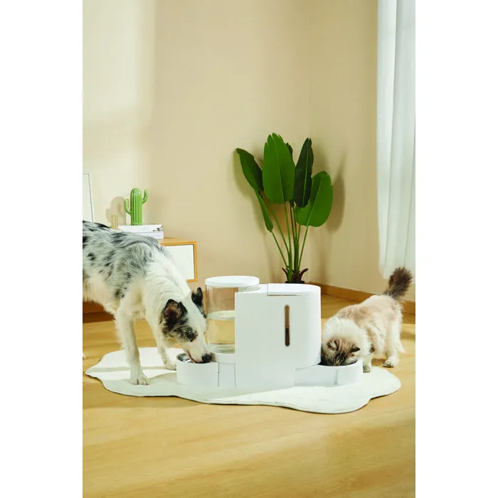 M Pets DUPLO - Distributeur Automatique de Nourriture et d'Eau pour Animal de Compagnie - 1.3 kg / 3 L - Bols Inox Amovibles - Dimensions 40 x 16.2 x 29.1 cm - Blanc M Pets DUPLO - Distributeur Automatique de Nourriture et d'Eau pour Animal de Compagnie - 1.3 kg / 3 L - Bols Inox Amovibles - Dimensions 40 x 16.2 x 29.1 cm - Blanc