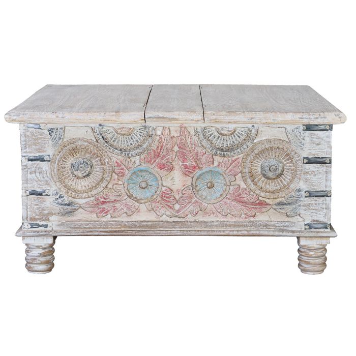 Table basse en bois de manguier massif artisanal avec finition lavée - 90 x 90 x 45 cm - Multicolore - Table de salon 1 Table basse en bois de manguier massif artisanal avec finition lavée - 90 x 90 x 45 cm - Multicolore - Table de salon 1