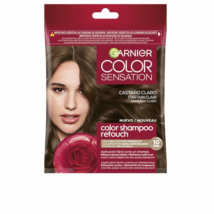 Garnier COLOR SENSATION Shampooing Couleur Ton sur Ton #5.0 Châtain Clair - Coloration sans ammoniaque, 1 unité