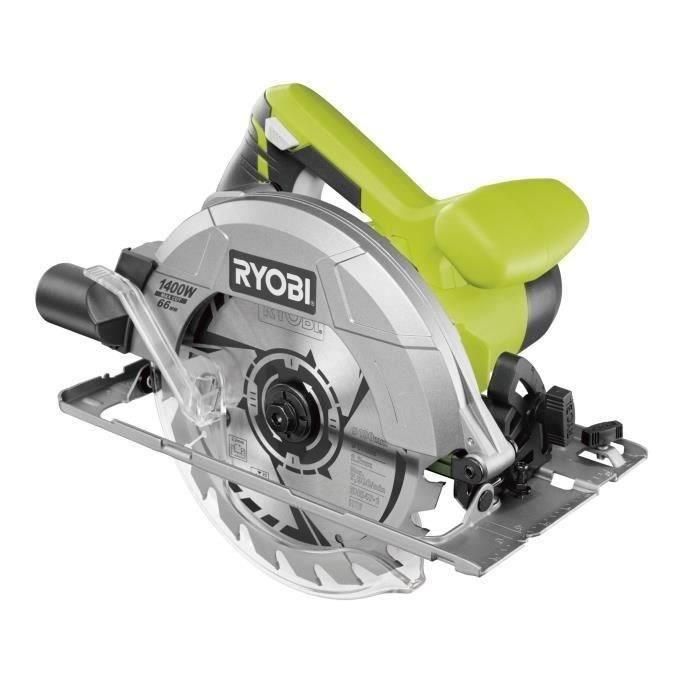 RYOBI - Scie circulaire 1 400 W - 1 lame diam. 190 mm 20 dents, 1 guide parallele, 1 buse d'aspiration et clé de service - RCS1400-G 0 RYOBI - Scie circulaire 1 400 W - 1 lame diam. 190 mm 20 dents, 1 guide parallele, 1 buse d'aspiration et clé de service - RCS1400-G 0