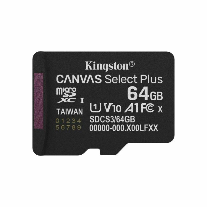 Carte Mémoire Micro SD avec Adaptateur Kingston SDCS3/64GBSP 64 GB 12 Carte Mémoire Micro SD avec Adaptateur Kingston SDCS3/64GBSP 64 GB 12
