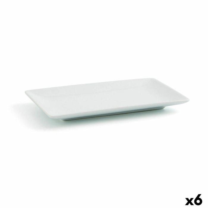 Assiette Quid Gastro Fun Petit Blanc Céramique 16,5 x 9,5 x 2 cm (6 Unités) (Pack 6x) 2