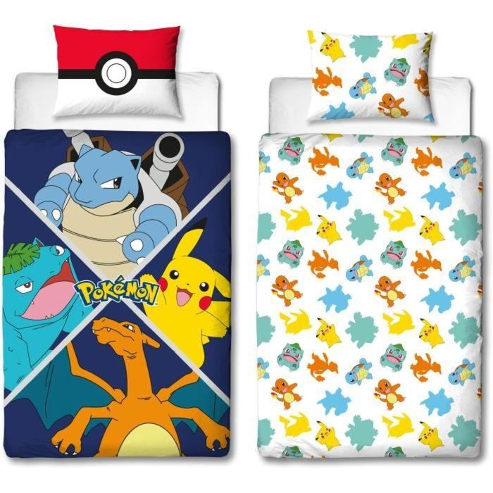 Pokemon Jeu de lit Starter Evolution II Microfibra 140 x 200 cm + 63 x 63 cm AAART15015