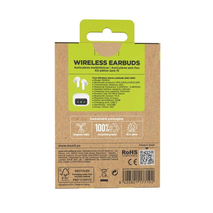 Casque Muvit MCTWS0007 Blanc 2 Casque Muvit MCTWS0007 Blanc 2