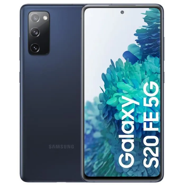 Samsung Galaxy S20 FE 5G Smartphone - 128 Go - 6 Go RAM - Ecran 6,5" Infinity - Snapdragon 865 - Triple capteur - Batterie 4500 mAh - Android 10 - Bleu Samsung Galaxy S20 FE 5G Smartphone - 128 Go - 6 Go RAM - Ecran 6,5" Infinity - Snapdragon 865 - Triple capteur - Batterie 4500 mAh - Android 10 - Bleu