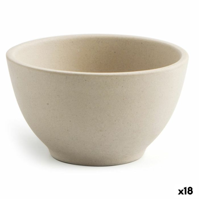 Quid Bol Céramique Mineral Gres 9x5 cm (18 Unités) Beige