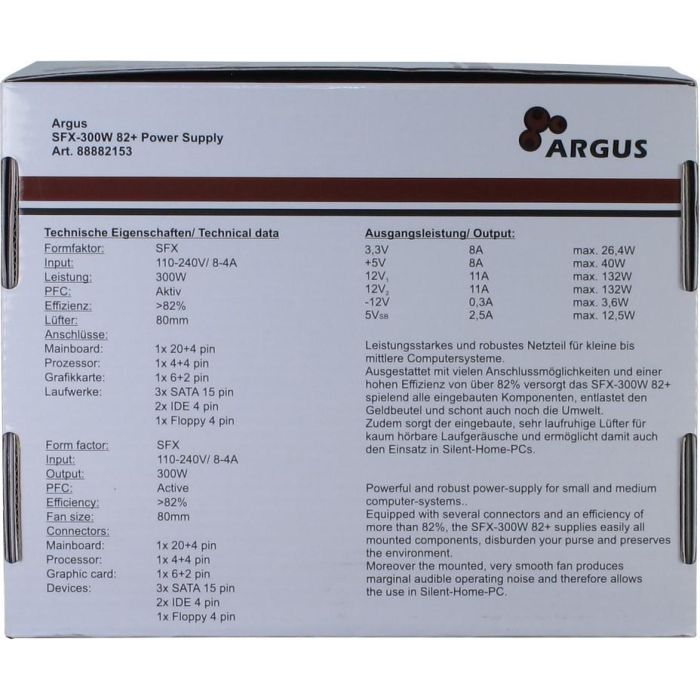 SFX 300W Inter-Tech Argus SFX-300W 82+ 3 SFX 300W Inter-Tech Argus SFX-300W 82+ 3