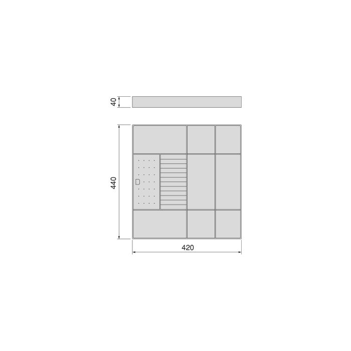 Emuca Tiroir organisateur pour placards et commodes Quartz, 440 (M60), Eco-pelle et bois, Titane 5