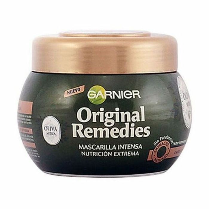 Garnier Masque Mythique à l'Huile d'Olive - Soin Profond pour Cheveux Secs et Abîmés, Hydratation Intense, 300 ml