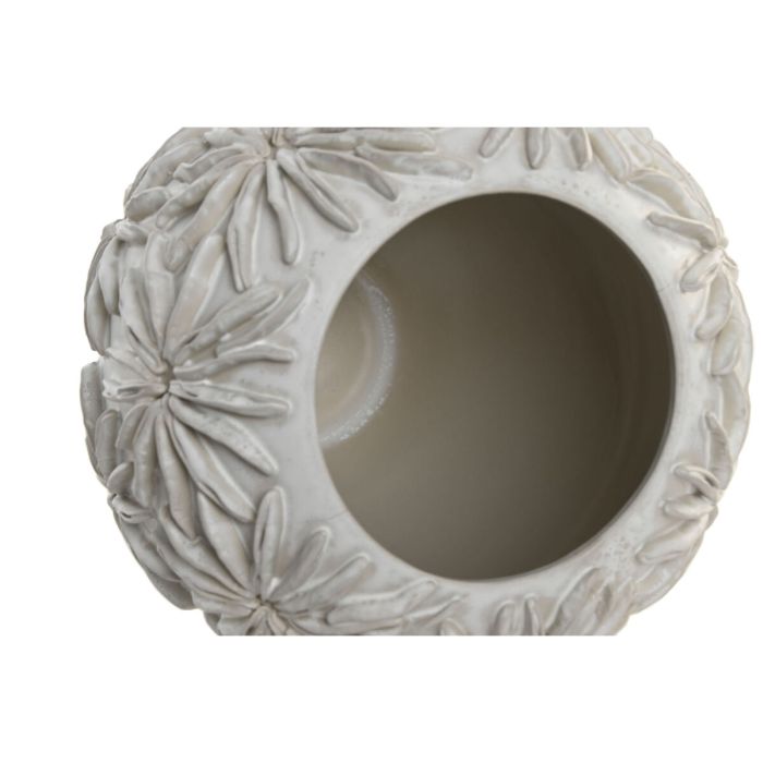Vase Home ESPRIT Blanc Céramique Style artisanal Feuille d'une plante 27 x 27 x 35 cm 1