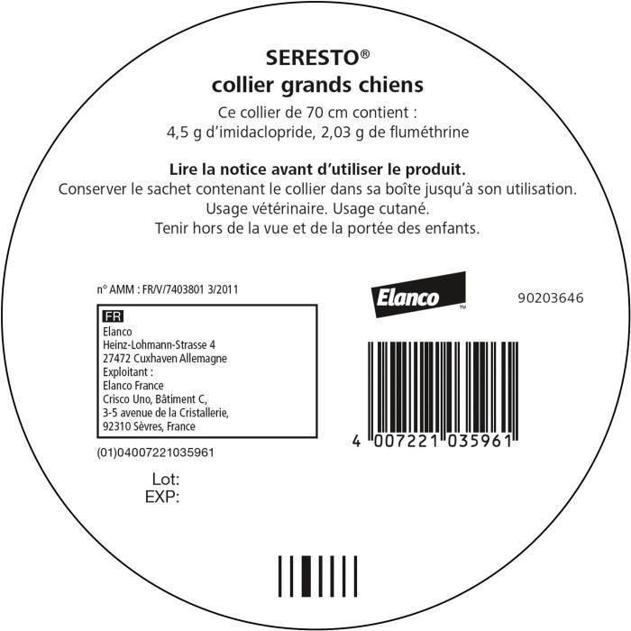 SERESTO  Chien Collier Anti-Puces et Anti-Tiques +8kg 2 unités 1