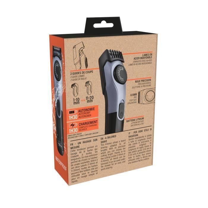 Tondeuse barbe sur batterie THE BARB' XPERT 6042 - Batterie Lithium - 19 hauteurs de coupe - Autonomie 1h 30 - Indicateur LED 3