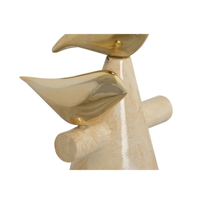 Figurine Décorative Home ESPRIT Doré Ivoire Oiseaux Romantique 16,5 x 14 x 27 cm 2