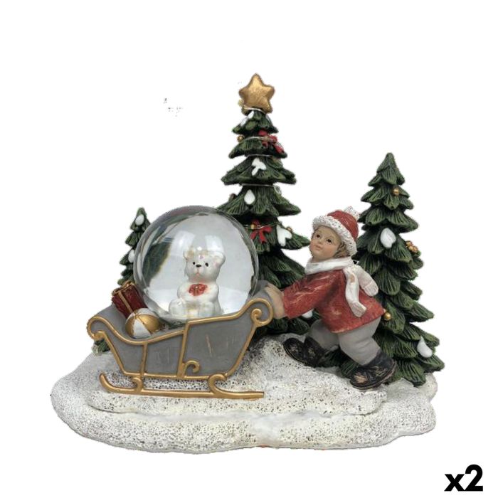 Décorations de Noël DKD Home Decor Résine (16 x 12,5 x 14,5 cm) (2 Unités) 4
