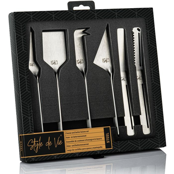 Coffret couteaux a fromages et beurre - STYLE DE VIE - Acier inoxydable - 6 pieces - Argent 3