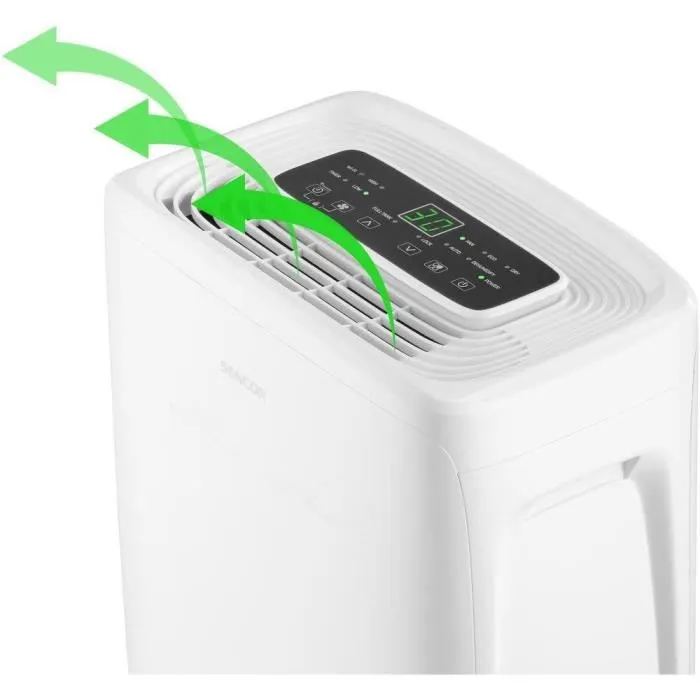 Sencor SDH 1028WH - Déshumidificateur mobile intelligent Wi-Fi 10L/jour, contrôle par application, pour pièce 18-35 m2, 43 dB Sencor SDH 1028WH - Déshumidificateur mobile intelligent Wi-Fi 10L/jour, contrôle par application, pour pièce 18-35 m2, 43 dB