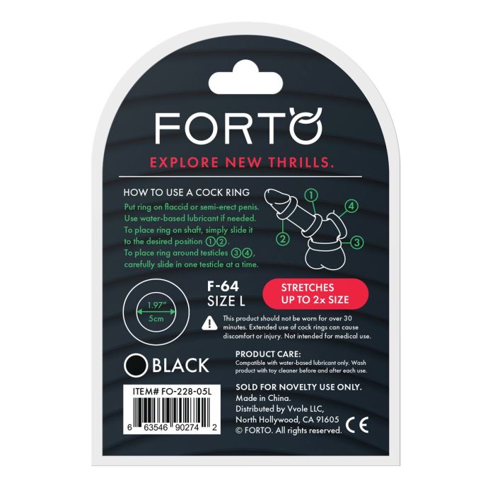 Anneau Pénis Forto Noir L Ø 50 mm 2 Anneau Pénis Forto Noir L Ø 50 mm 2