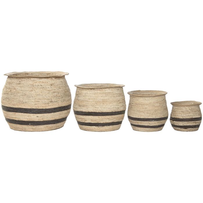 Cache-pot Home ESPRIT Marron Fibre Arabe 60 x 60 x 52 cm (4 Unités) 1