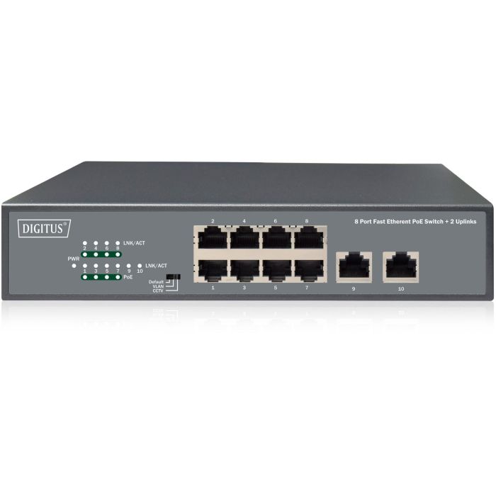 DIGITUS Switch 8-Port 10/100 120W PoE Unmanaged schwarz 1 DIGITUS Switch 8-Port 10/100 120W PoE Unmanaged schwarz 1