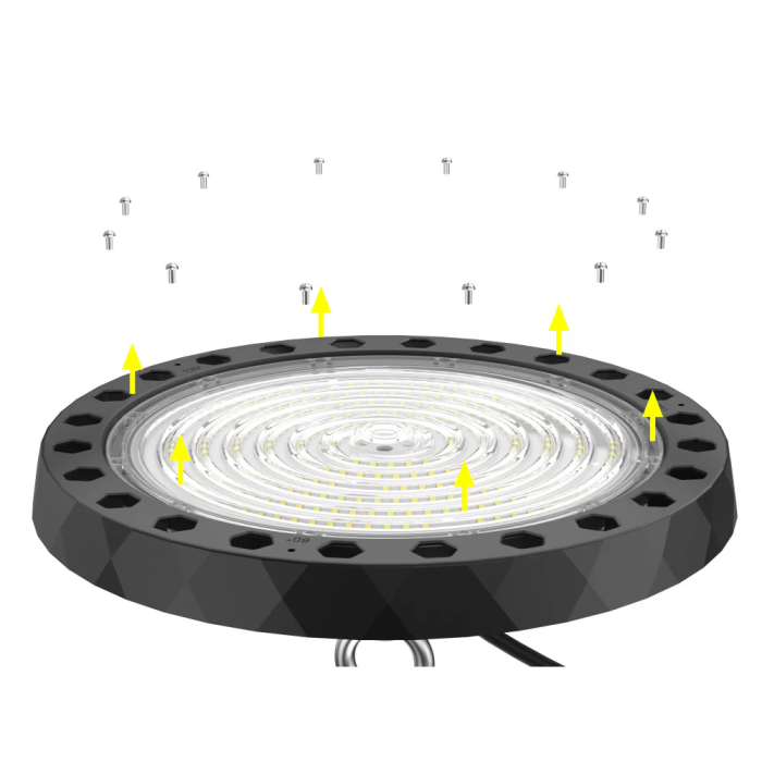 Campana LED 100W 17000Lm 5000K Intensité Angle Ouverture Réglables IP65 50000H [1177-HB-JL16AL-100W-CW] 1