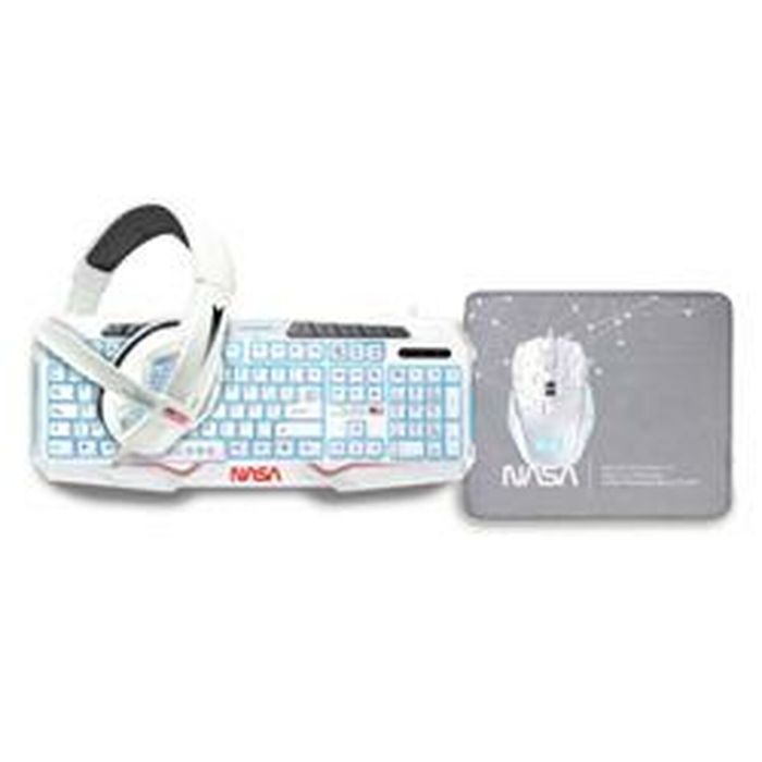 clavier et souris NASA ANDROMEDA4IN1-W Blanc Multicouleur Espagnol Qwerty 2