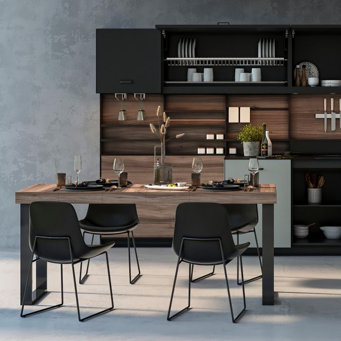 Emuca Jeu de pieds rectangulaires Square pour table, largeur 600mm, Acier, Peint en noir 3 Emuca Jeu de pieds rectangulaires Square pour table, largeur 600mm, Acier, Peint en noir 3